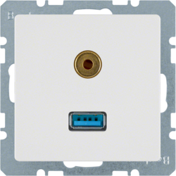 GNIAZDO USB AUDIO 3,5MM BIAŁY AKSAMIT Q.1 - HAGER - 3315396089