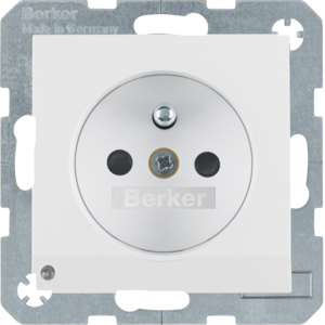 GNIAZDO Z UZIEMIENIEM I KONTROLNĄ DIODĄ LED BIAŁY MAT S.1/B.3/B.7  - HAGER - 6765101909