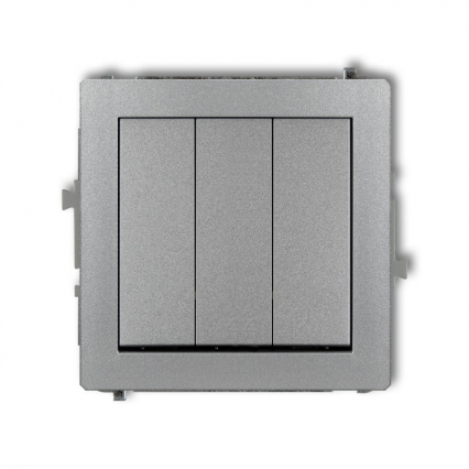 DECO Mechanizm łącznika potrójnego srebrny metalik - KARLIK - 7DWP-7