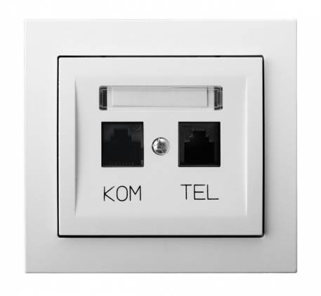 GNIAZDO KOMPUTEROWO-TELEFONICZNE RJ 45 BIAŁY KIER - OSPEL - GPKT-W/K/00