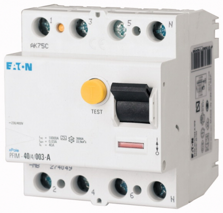 WYŁĄCZNIK RÓŻNICOWY 80A/30MA 4 BIEGUNY PFIM-80/4/003-MW - EATON - 235418