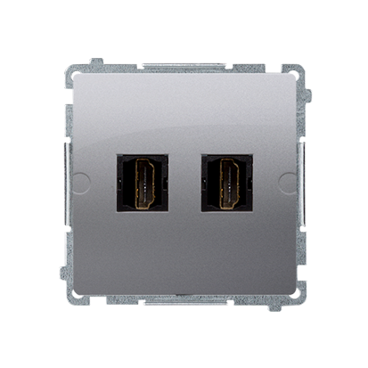 Gniazdo HDMI podwójne (moduł); stal inox - KONTAKT SIMON - BMGHDMI2.01/21