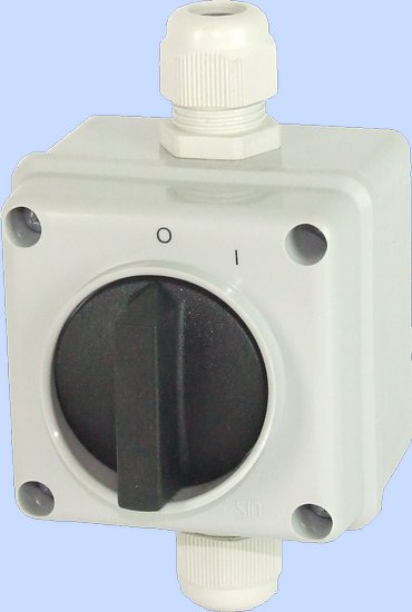 ŁĄCZNIK KRZYWKOWY W OBUDOWIE 12A 3 BIEGUNY ŁUK E12-13 WŁĄCZ-WYŁĄCZ 0-1 IP65 - ELEKTROMET DZIERŻONIÓW - 921213