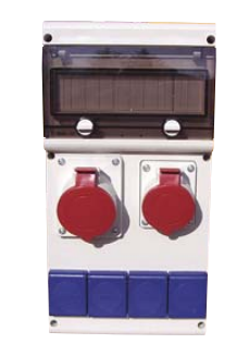 ROZDZIELNIA BUDOWLANA GNIAZDA 2X32A/5P + 4X230V 11 MODUŁÓW IP44 - SCAME - 632.33WW