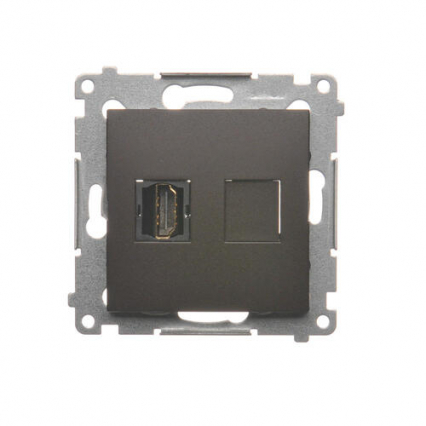 Gniazdo HDMI (moduł); brąz mat - KONTAKT SIMON - DGHDMI.01/46
