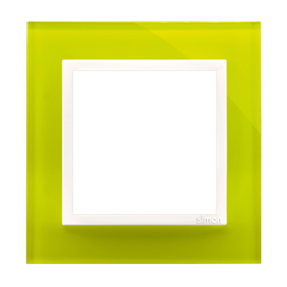 Ramka 1-krotna Nature-Szkło, LIMONKOWY SORBET, IP20/IP44* (*IP44-należy zastosować uszczelkę ramki DUN1) - KONTAKT SIMON - DRN1/90