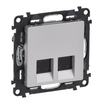 GNIAZDO 2XRJ45 KAT.5E FTP ALUMINIUM VALENA LIFE - LEGRAND - 753354
