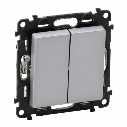 PRZYCISK PODWÓJNY PRZEŁĄCZY NO/NC ALUMINIUM6 A - 250 V~VALENA LIFE - LEGRAND - 752318