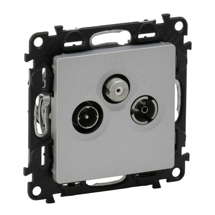 GNIAZDO TV-RD-SAT PRZELOTOWE ALUMINIUM VALENA LIFE - LEGRAND - 753365