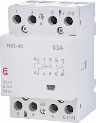 STYCZNIK MODUŁOWY 63A 4 STYKI ZWIERNE (3 MOD. 4 BIEG.) R 63-40 230V - ETI - 002463450