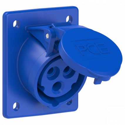 GNIAZDO TABLICOWE SKOŚNE TWIST  16A 230V 2P+Z 70x85mm  - PCE - 413-6
