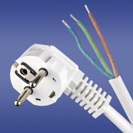 PRZEWÓD PRZYŁĄCZENIOWY 3M W-2 OMYŻO SPZ 3X1 BIAŁY WTYCZKA KĄTOWA - ELEKTROPLAST OPATÓWEK - 51.925