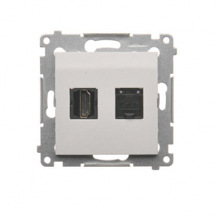 GNIAZDO HDMI + RJ45 KAT.6 BIAŁY SIMON 54 - KONTAKT SIMON - DGHRJ45.01/11