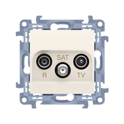 GNIAZDO ANTENOWE R-TV-SAT KOŃCOWE/ZAKOŃCZENIOWE DO GNIAZDA PRZELOTOWEGO KREMOWY SIMON 10 - KONTAKT SIMON - CASK.01/41