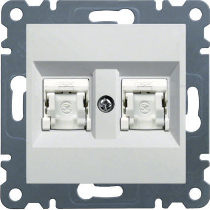 GNIAZDO KOMPUTEROWE PODWÓJNE 2X RJ45 KAT. 6 FTP BIAŁY LUMINA - HAGER - WL2180