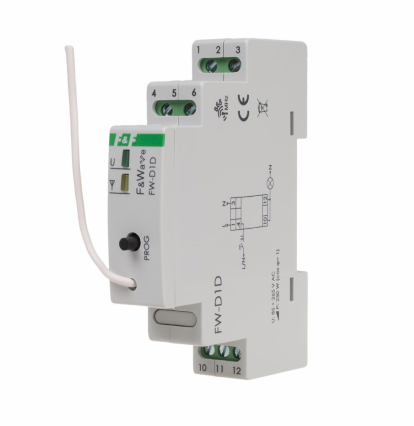 Radiowy ściemniacz uniwersalny 230V - montaż DIN 85÷265V AC/DC - F&F - FW-D1D