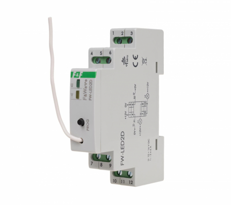 Radiowy dwukanałowy sterownik LED 12V - montaż DIN 10÷16V DC - F&F - FW-LED2D
