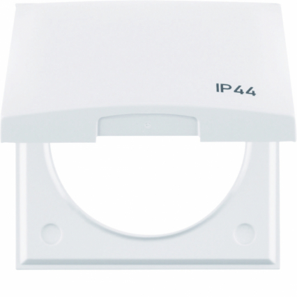 RAMKA Z POKRYWĄ I NADRUKIEM "IP44" BIAŁY POŁYSK INTEGRO  - HAGER - 818282599