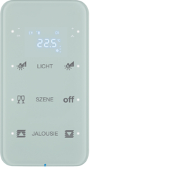 SENSOR DOTYKOWY POTRÓJNY Z REGULATOREM TEMPERATURY KONFIGUROWALNY BIAŁY SZKŁO R.1  - HAGER - 75643160