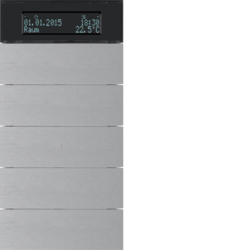 PRZYCISK PIĘCIOKROTNY Z REGULATOREM TEMPERATURY I WYŚWIETLACZEM ALUMINIUM B.IQ  - HAGER - 75665594