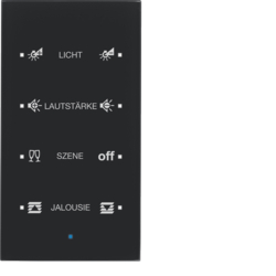 SENSOR KNX SZKLANY DOTYKOWY POCZWÓRNY KONFIGUROWALNY SZKŁO CZARNE TS - HAGER - 75144935