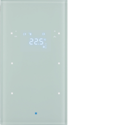 SZKLANY SENSOR DOTYKOWY PODWÓJNY Z REGULATOREM TEMPERATURY SZKŁO BIAŁE TS SENSOR KNX - HAGER - 75642030