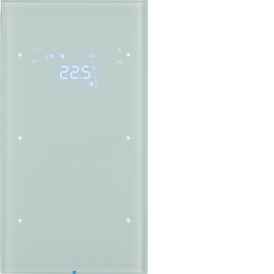 SENSOR DOTYKOWY PODWÓJNY Z REGULATOREM TEMPERATURY BIAŁY SZKŁO R.3  - HAGER - 75642050