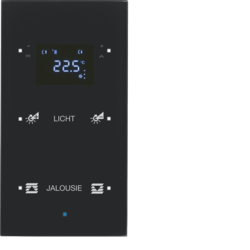 SENSOR PODWÓJNY Z RTR KONFIGUROWALNY SZKŁO CZARNY TS SENSOR KNX - HAGER - 75642135