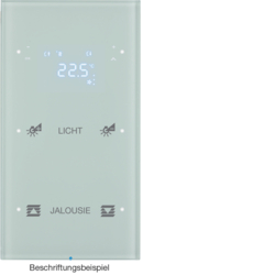 SENSOR DOTYKOWY PODWÓJNY Z REGULATOREM TEMPERATURY KONFIGUROWALNY BIAŁY SZKŁO R.3  - HAGER - 75642150