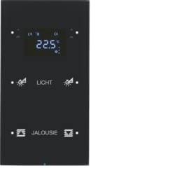 SENSOR DOTYKOWY PODWÓJNY Z REGULATOREM TEMPERATURY KONFIGUROWALNY CZARNY SZKŁO R.3  - HAGER - 75642155