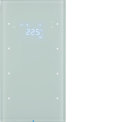 SENSOR DOTYKOWY POTRÓJNY Z REGULATOREM TEMPERATURY BIAŁY SZKŁO R.3  - HAGER - 75643050