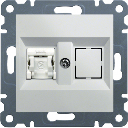 GNIAZDO KOMPUTEROWE POJEDYNCZE RJ45 KAT. 5E FTP BIAŁY LUMINA - HAGER - WL2130