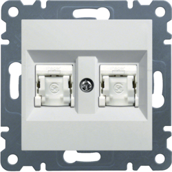 GNIAZDO KOMPUTEROWE PODWÓJNE 2X RJ45 KAT. 6 UTP BIAŁY LUMINA - HAGER - WL2160