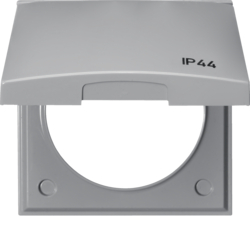 RAMKA Z POKRYWĄ Z NADRUKIEM "IP44" SZARY POŁYSK INTEGRO FLOW - HAGER - 918282597
