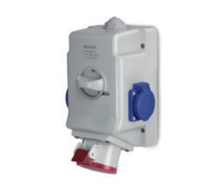 ZESTAW INSTALACYJNY 32A 400V 3P+N+PE + GNIAZDO 230V WYŁĄCZNIK 0-1 - SCAME - 513.3257-1FFS