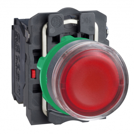 PRZYCISK PŁASKI CZERWONY LED 230-240V PLASTIKOWY - SCHNEIDER ELECTRIC - XB5AW34M5