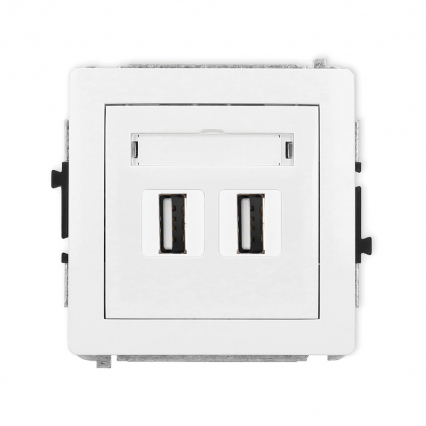 Gniazdo podwójne 2xUSB-A A - KARLIK - DGUSB-2