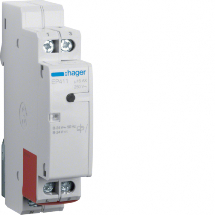 PRZEKAŹNIK BISTABILNY 8-24V1Z/16A ELEKTRONICZNY - HAGER - EP411