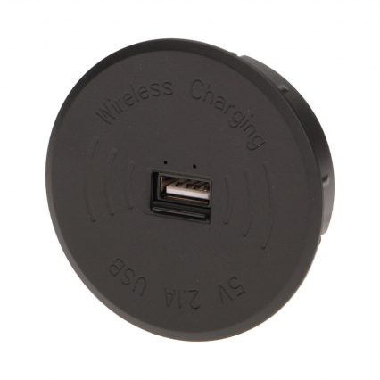 ŁADOWARKA BEZPRZEWODOWA Z PORTEM USB, CZARNA. - ORNO - OR-AE-1367/B