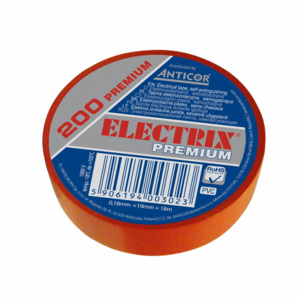 TAŚMA ELECTRIX 200 19X18 CZERWONY PREMIUM. - ANTICOR - PE-200P181-0019018#
