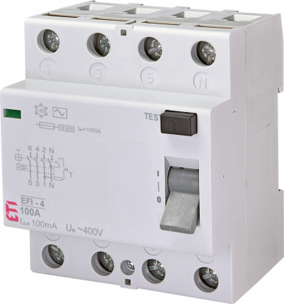 WYŁĄCZNIK RÓŻNICOWOPRĄDOWY EFI-4 AC 100/0.1 - ETI - 002062153