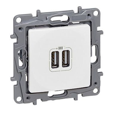GNIAZDO PODWÓJNE USB 2400 MA BIAŁY NILOE - LEGRAND - 764594