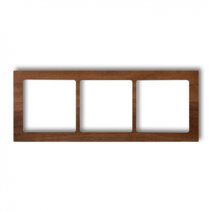 DECO; Ramka uniwersalna 3-krotna - drewno (orzech amerykański) - KARLIK - DRD-3E