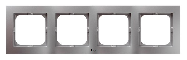 RAMKA POCZWÓRNA DO ŁĄCZNIKÓW IP44 SREBRO AS. - OSPEL - RH-4G/18