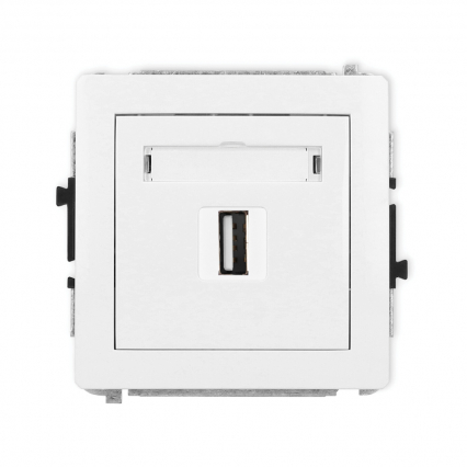 DECO; MECHANIZM GNIAZDA POJEDYŃ.USB-AA 2,0 biały - KARLIK - DGUSB-1