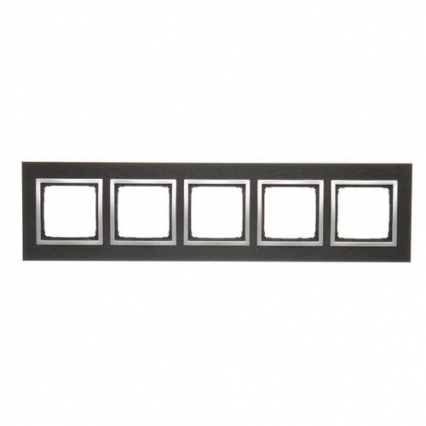 Ramka 5-krotna Nature-Metal, INOX YIN, IP20/IP44* (*IP44-należy zastosować zestaw uszczelek DUN5) - KONTAKT SIMON - DRN5/78