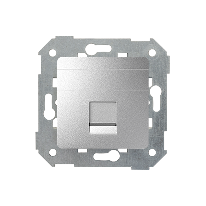 Pokrywa 1x gniazdo RJ45, płaska z żaluzją (moduł); aluminium - KONTAKT SIMON - 82005-93