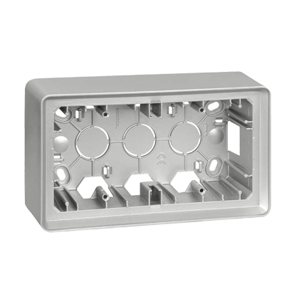 Puszka natynkowa 2-krotna; aluminium - KONTAKT SIMON - 8200760-093