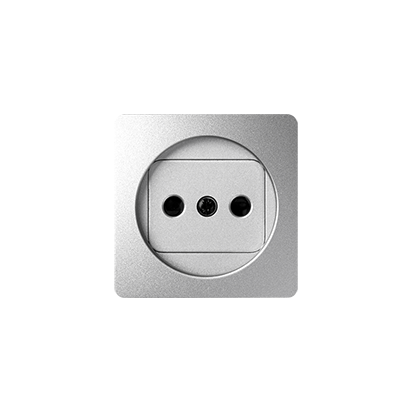 Pokrywa gniazda pojedynczego bez uziemienia z przesłonami; aluminium - KONTAKT SIMON - 82040-93