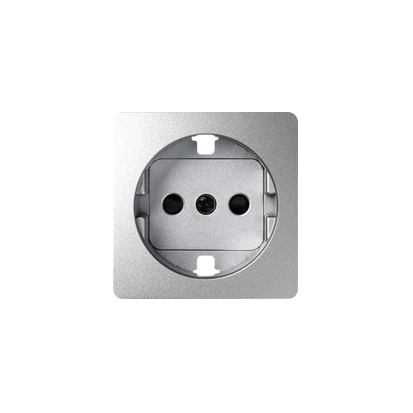 Pokrywa gniazda pojedynczego Schuko z przesłonami; aluminium - KONTAKT SIMON - 82041-93